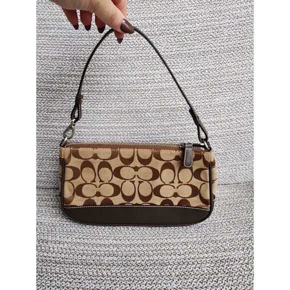 Coach Vintage Y2K Brown Demi Monogram Bag / Baguette 6094 Euc - Picture 1 of 13